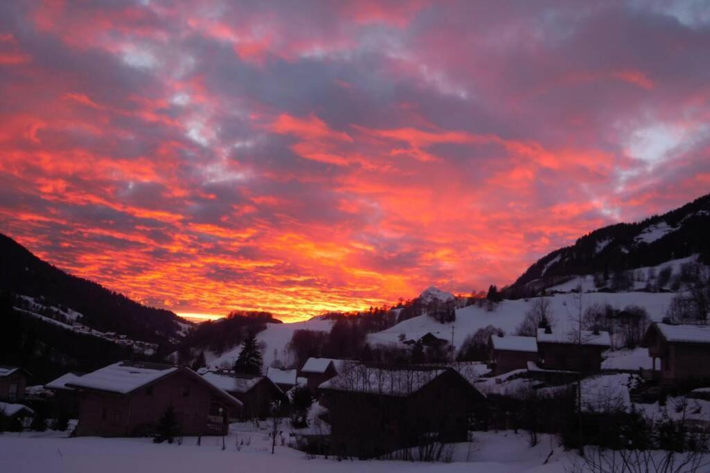 A4 Km De Megeve Tres Joli Studio Avec Jacuzzi ,Vue Sur Les Montagnes Au Calme Praz-sur-Arly Bagian luar foto