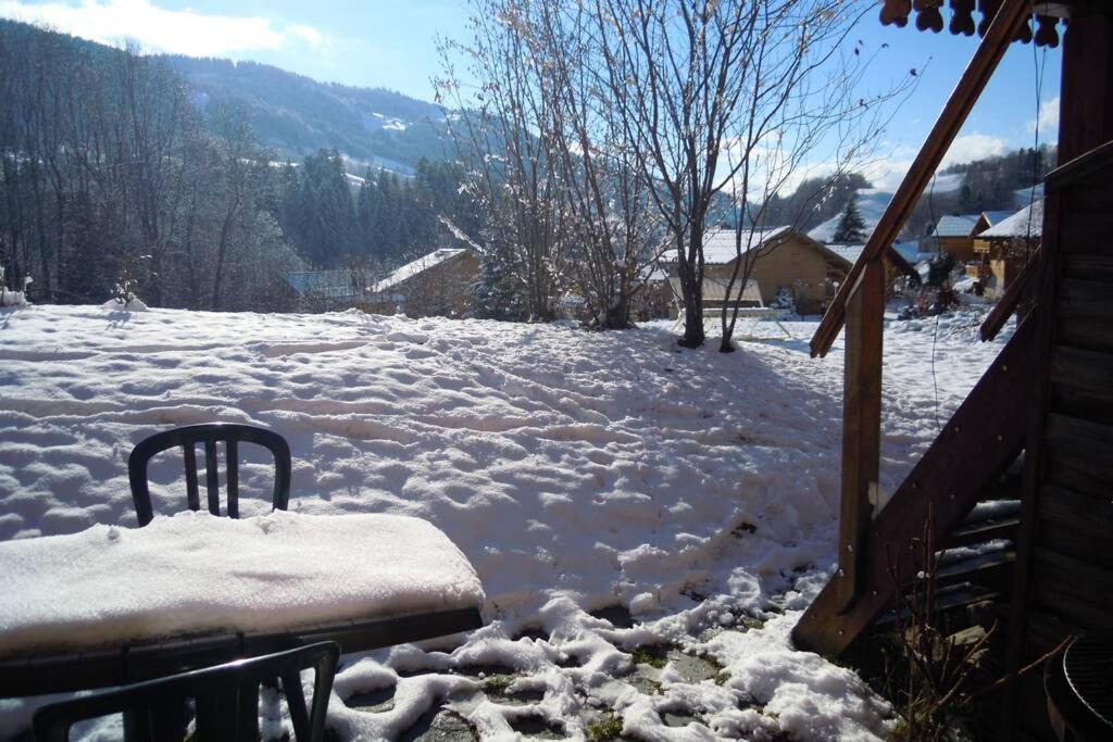 A4 Km De Megeve Tres Joli Studio Avec Jacuzzi ,Vue Sur Les Montagnes Au Calme Praz-sur-Arly Bagian luar foto